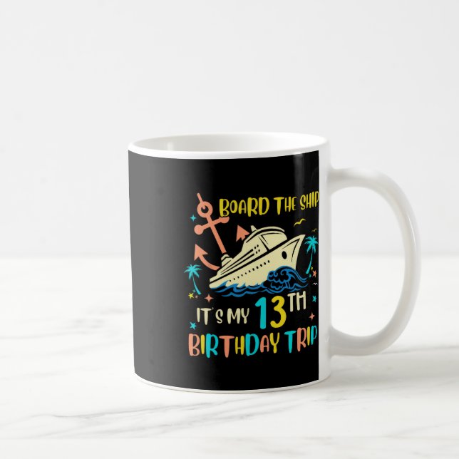Mug Croisière pour 13 ans drôle de vacances nautiques  (Droite)