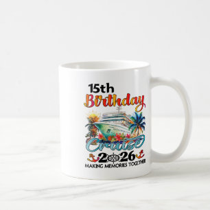 Mug Croisière pour les 15 ans 2026 Vacances en famille
