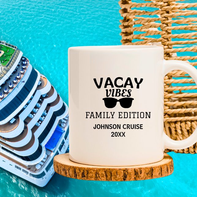Mug Croisière Retrouvailles Famille Vacay Vibes (Vacay Vibes Family Edition Family Reunion Cruise Coffee Mug
)