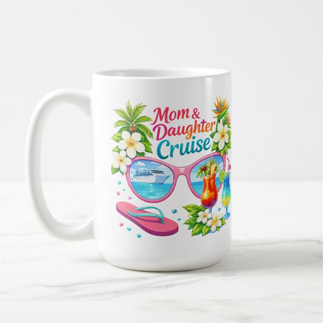 Mug Croisière tropicale mère fille pour des vacances (Gauche)