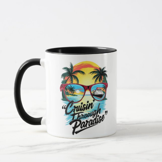 Mug Croisine" à travers le paradis : Vibes d'évasion t (Gauche)