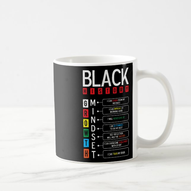 Mug Croissance Mindset Définition Cool Noir Mois d'his (Droite)