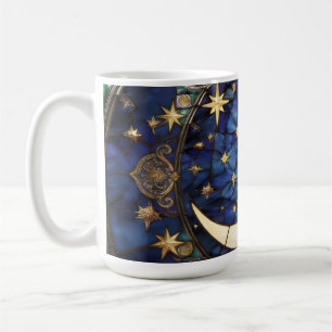 Mug Croissant Céleste Vitrail Orné Lune