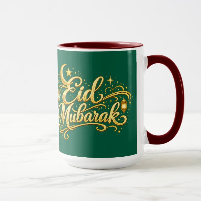 Mug Croissant de lune de lanterne de Eid Moubarak isla (Droite)
