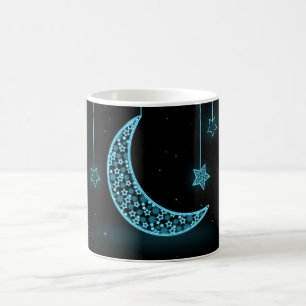 Mug Croissant de lune et étoiles bleus et noirs