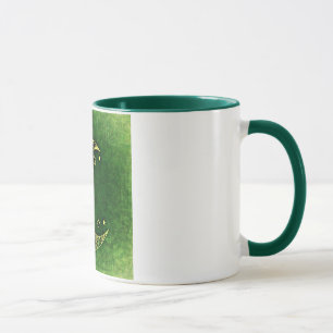 Mug Croissant de lune et étoiles floraux d'or sur le