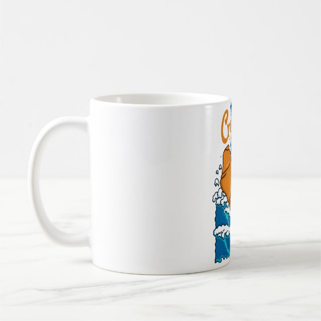 Mug Croissant et chat dans la vague (Gauche)