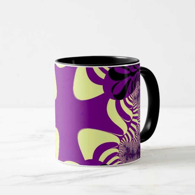 Mug Croix blanc cassé et violet (Devant droit)