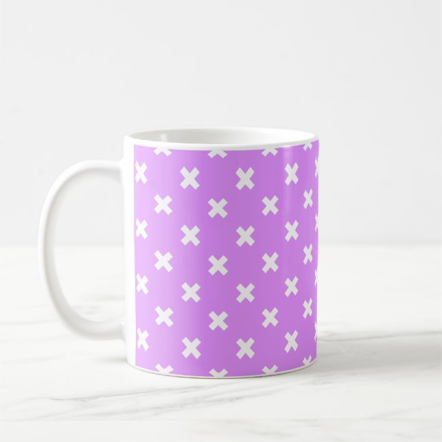 Mug Croix blanches sur lilas (Gauche)
