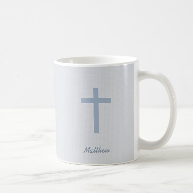 Mug Croix bleue en pastel de communion (Droite)
