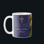 Mug Croix Bleue Religieux Boy First Communion Photo<br><div class="desc">Personnalisé Religieux Croix Bleu Garçon Première Communion Photo Café Mug</div>