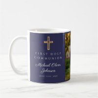 Croix Bleue Religieux Boy First Communion Photo