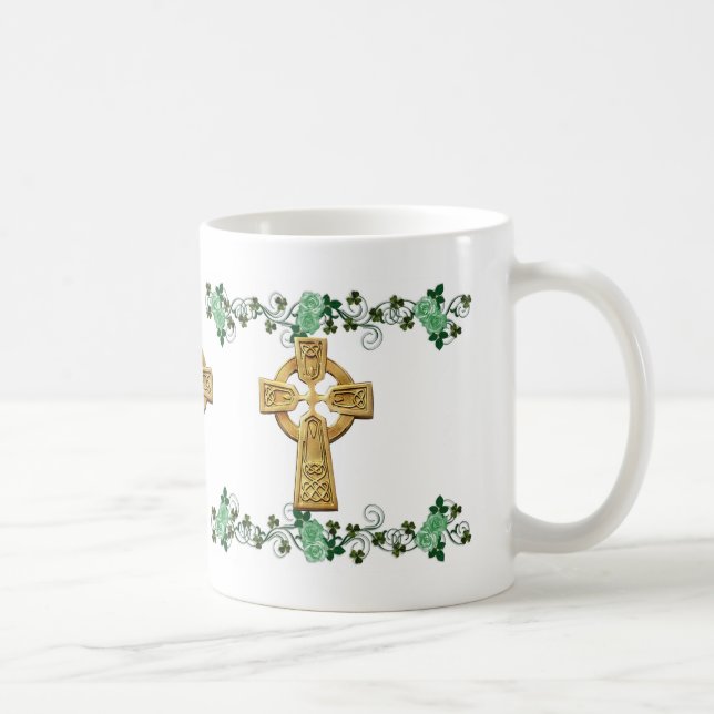 Mug Croix celtique irlandaise et muqueuse shamrock (Droite)