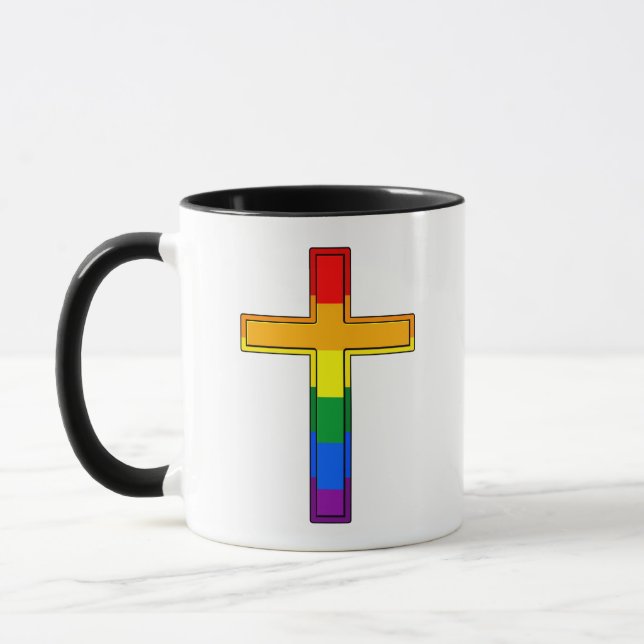 Mug Croix chrétienne aux couleurs du drapeau de la fie (Gauche)
