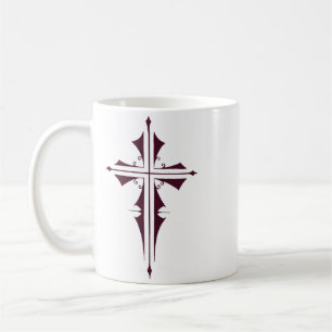 Mug Croix chrétienne d'art pourpre royal
