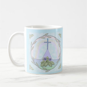 mug croix chrétienne de primevères