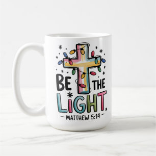 Mug Croix chrétienne religieuse de Noël « Soyez la lum