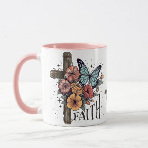 Mug Croix de foi florale
