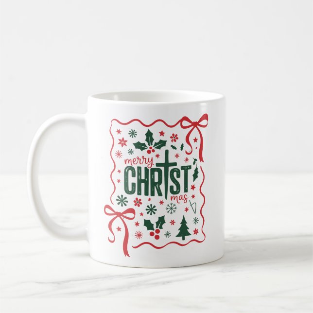 Mug Croix de Noël chrétienne Signe Jésus-Christ Foi (Gauche)