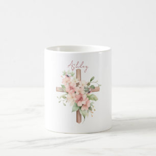 Mug Croix de Pâques personnalisée à l'aquarelle