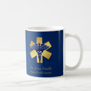 Mug Croix d'or bleue Médicale 3D Caduceus