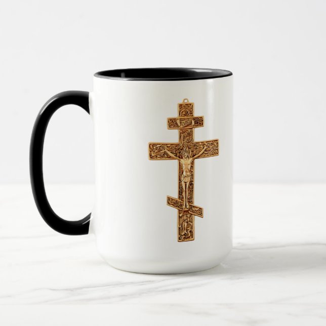 Mug Croix orthodoxe élégante en or (Gauche)