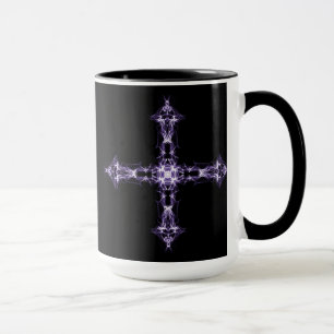 Mug Croix pourpre gothique de fractale