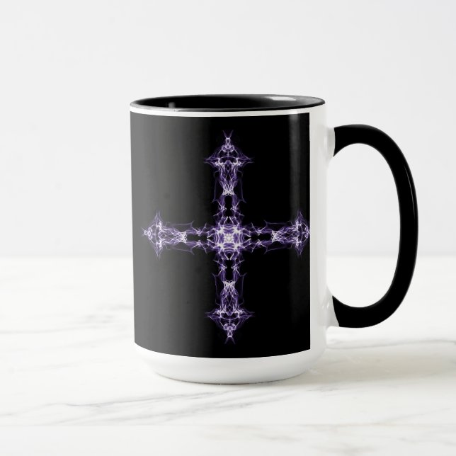 Mug Croix pourpre gothique de fractale (Droite)