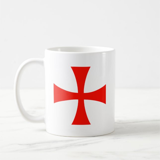 Mug Croix Rouge Croisé Templiers Café Médiéval (Gauche)