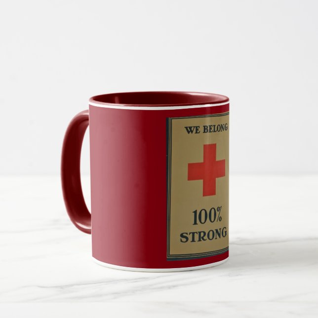 Mug Croix-Rouge de 1920 WWI " nous appartenons 100% (Devant gauche)