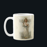 Mug Croix sacrée de coeur de Jésus-Christ<br><div class="desc">Belle image vintage de coeur sacré de Jésus-Christ. Une croix est à l'arrière-plan.</div>