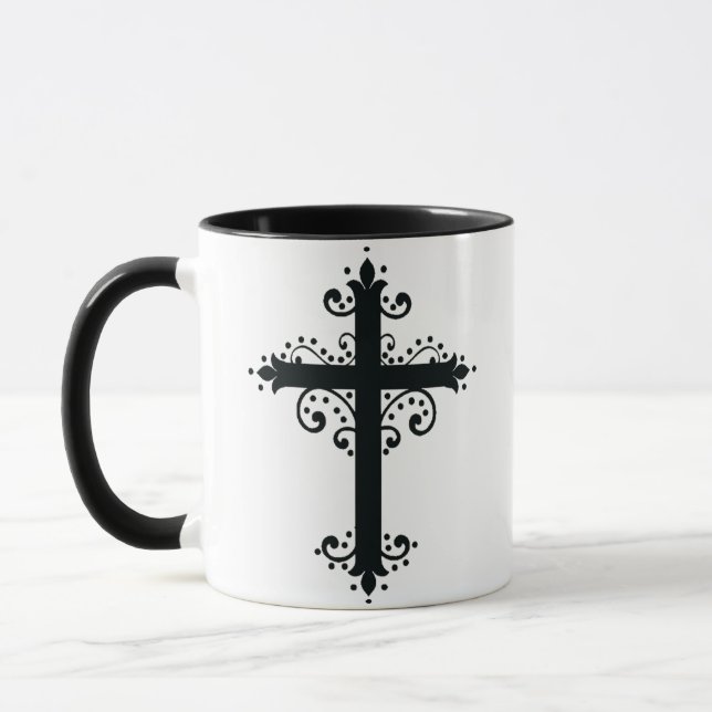 Mug Croix sculptée décorative de luxe (Gauche)
