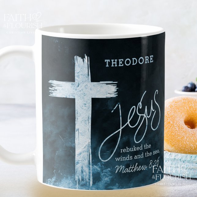 Mug Croix sur l'écriture de l'eau Personnalisé (Créateur téléchargé)
