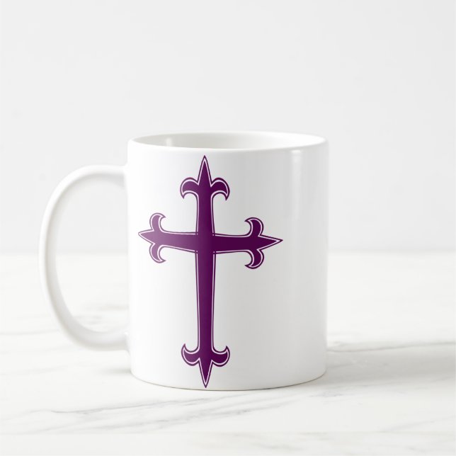 Mug Croix violette Art dévotionnel pour le Carême et l (Gauche)