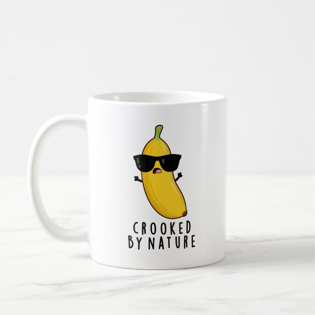 Mug Crooked By Nature Funny Banana Pun (Gauche)