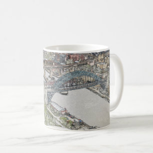 Mug Croquis artistique du pont de Tyne sur la skyline