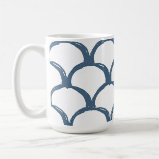 Mug Croquis bleu et blanc Motif de saint Jacques et ar