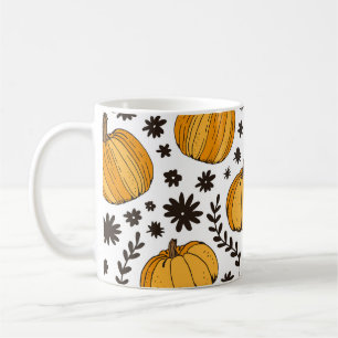 Mug Croquis citrouilles : motif sans couture dessiné à