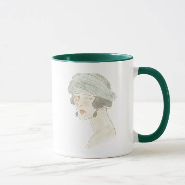 Mug Croquis de mode Flapper - Portrait (Droite)