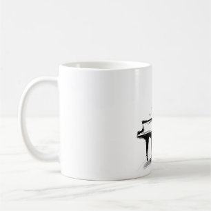 Mug Croquis de piano à queue minimaliste musical
