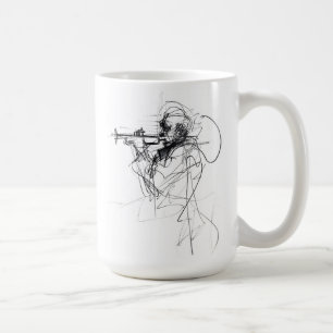 Mug Croquis du lecteur de trompette Abstrait
