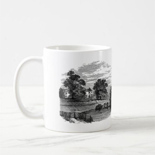 Mug Croquis d'une ferme rurale américaine (Gauche)