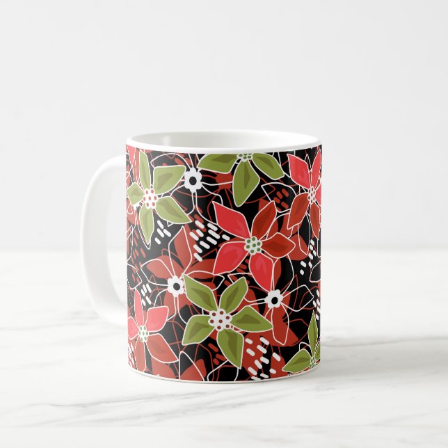 Mug Croquis floral multicolore rétro automne  (Devant gauche)