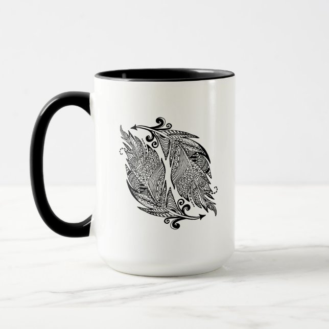 Mug Croquis inspiré des plumes (Gauche)