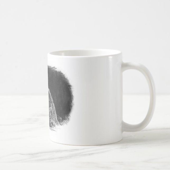 Mug Croquis noir et blanc Loup gris (Droite)