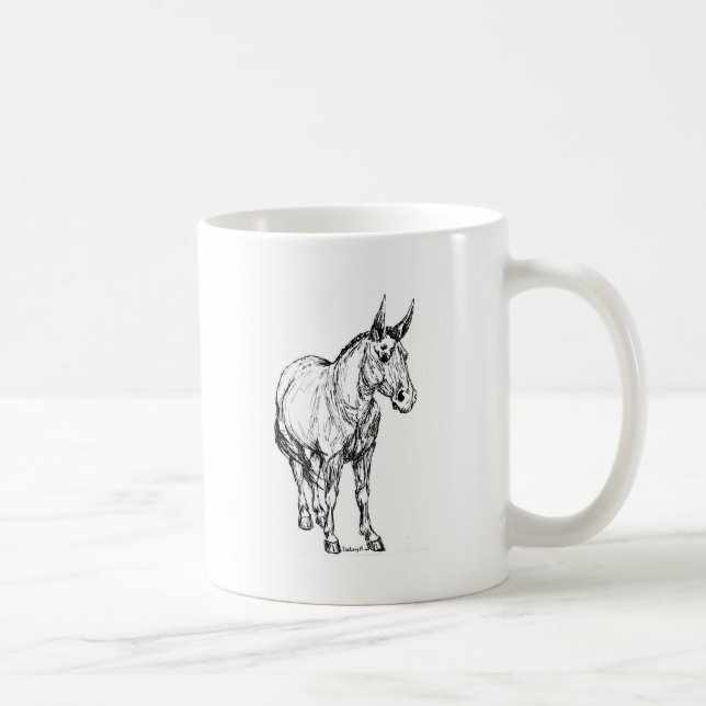 Mug Croquis simple de mule (Droite)