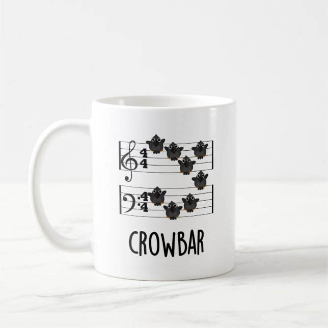 Mug Crow Bar Musique Drôle Pun Oiseau (Gauche)