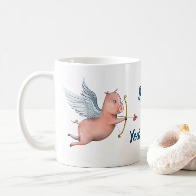 Mug Croyez en votre Modèle de porc volant et de rêve (Avec donut)