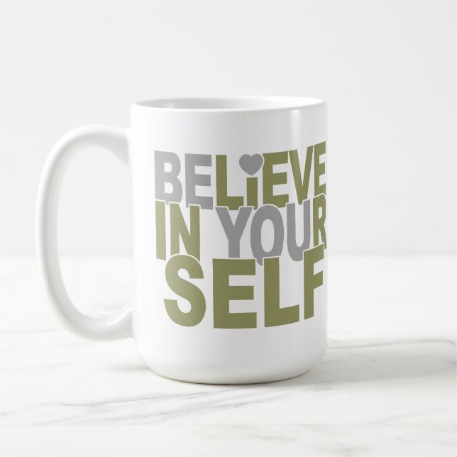 Mug CROYEZ EN VOUS-MÊME - choisir le style, la couleur (Gauche)
