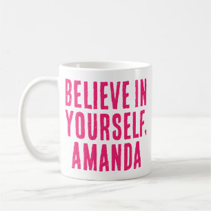 Mug Croyez En Vous-Même Motivationnel Rose Chaud Messa